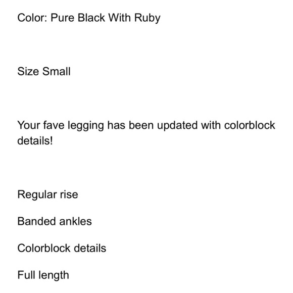 VS PINK Yoga Campus Legging size small Ruby & Black - Picture 7 of 7